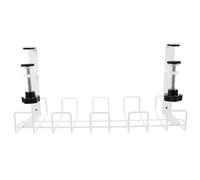 NUOBESTY Under Desk Wire Organizer Tray Small White Iron Cable Management Rack for Computer Desk Cord Holder Easy Installation Safe Wire Storage