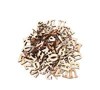NUOBESTY Unfinished Wooden Capital Letters Alphabet Wood Chips 26 Mixed English Letter Discs with Holes for Patchwork and Arts Crafts