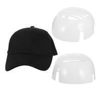 NUOBESTY Universal 3Pcs Bump Cap Inserts with Black Cotton Baseball Hat, Protective Work Hard Hat Liners for Industrial Safety, Compatible with Baseball Caps for Head Protection