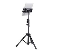 NUOBESTY Universal Phone and Tablet Stand Tripod Holder for Desktop, Adjustable Aluminum Alloy Laptop Bracket Compatible with Smartphones and Tablets, Black