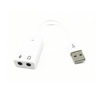NUOBESTY USB Sound Card Adapter with Cable Driverless Virtual Channel Surround Sound for Notebook Laptop Usb-powered External Audio