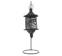 NUOBESTY Vintage Baroque Hollow Iron Candle Holder with Birdcage Design, Easy Hanging and Table Centerpiece for Indoor Parties and Festival Ready Home Decoration, Black 7.3x3.4 Inch
