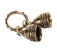 NUOBESTY Vintage Brass Bell Pendant Charm DIY Metal Bell Keyring Pendant Tangled Vine Circle for Hanging Decoration and Bag Charms
