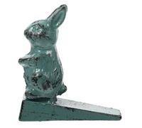 NUOBESTY Vintage Cast Iron Rabbit Door Stopper Wedge for Home Mute Anti-Collision Door Bumper with Inclined Design Safety Proofing for Concrete Carpet Tile Hardwood Floors in Garden and