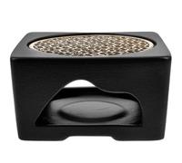 NUOBESTY Vintage Ceramic Tea Light Warmer Base Metal Heater Plate, Japanese Style Hollow Teapot Heater for Home Tea Brewing and Warming