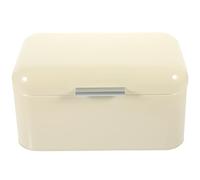 NUOBESTY Vintage Iron Bread Box Milk White Kitchen Countertop Bread Storage Container with Lid Household Food Organizer and Snack Keeper for Home Use