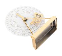 NUOBESTY Vintage Metal Rotating Perpetual Desk Calendar with Platinum Butterfly Reusable Block Decoration for Office and Home Workspace Compact Artistic Tabletop Ornament