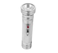 NUOBESTY Vintage Retro Metal Flashlight Handheld Design Battery Operated Torch Silver Colour Portable for Camping and Office Decors Classic 80s Style Old Fashioned Photo Prop Style