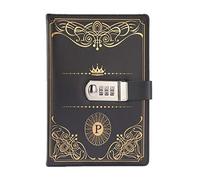 NUOBESTY Vintage Style Pu Cover Diary Notebook Code Lock for Adults Secure Lockable Journal Antique Padlock for Personal Journaling