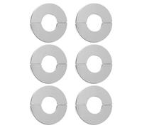 NUOBESTY Wall Hole Covers 6Pcs Stainless Steel Pipeline Pipe Collars Split Design for Concealing Kitchen Sink and Shower Pipe Openings