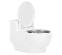 NUOBESTY Wall Mounted Ashtray Outdoor with Lid, Creative Toilet Shaped Ash Holder for Indoor Use, Easy Installation, Spacesaving White Ash Storage Holder for Bathroom Decor