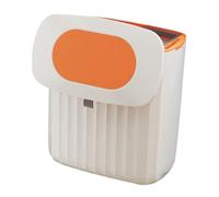 NUOBESTY Wall-mounted Slide Open Kitchen Trash Can with Lid Compact Plastic Compost Bin for Cabinet Doors Pantry Cupboard Waste Bin in Sunshine Orange Sturdy and Space-saving Design