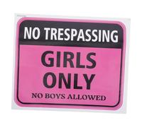 NUOBESTY Warning Sign Wall Sticker Room Teenage Only Sign Decor Cute Girl Wall Stickers Sign Nursery Name Wall Decals for No Boy Allowed Sign Girl Cave Signs Pink