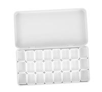 NUOBESTY Watercolor Paint Pan Plastic Case with 24 x 1ml Empty Pans, White Watercolour Tin Palette for Artist and Student Painting Storage