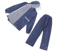NUOBESTY Waterproof Reflective Raincoat and Pants Set for Adults, Double Layer Oxford Cloth, Split Design, Suitable for Motorcycle Riding and Cycling, Navy, Breathable and Stylish Rain Suit