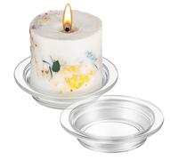 NUOBESTY Wax Melt Warmer Dish 4.53 Inch Transparent Aromatherapy Glass Plate for Essential Oil Burner and Scented Wax Melting at Home Reusable Fragrance Warmer Accessories Set of 2