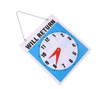 NUOBESTY Welcome Pvc Door Board Clock, Square Pvc Hanging Sign for Storefront Business Hours, Double-sided Plastic Operation Indicator Suitable for Shops and Malls