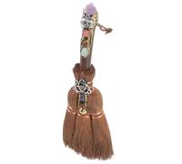 NUOBESTY Wiccan Altar Crystal Broom Pendant for Halloween Hanging Decor Witch Broomstick Ornament for Altar Rituals Home and Car Decoration Unique Sacred Ceremony Accessory