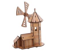 NUOBESTY Windmill Kit DIY Assembly for Stem Science Experiment Puzzle with Mini House Model Creative Educational Craft for Home Decoration and Brain Development