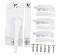 NUOBESTY Window Locks Window Safety Locks with Child Protection and Easy Installation Replacement Parts 4pcs White Left Side with Mounting Base