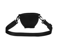 NUOBESTY Wine Glass Lanyard Insulator Sleeve with Adjustable Neck Strap, Medium Black Stemware Holder for Sparkling and Wine Glasses, Drink Sleeve with Funnel for Parties and Events