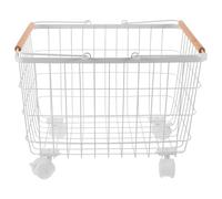 NUOBESTY Wire Laundries Basket: Metal Hamper with Wheels & Handle Dirty Clothes Sorting Basket Organizer for Laundry Room Bedroom Bathroom