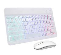 NUOBESTY Wireless Keyboard and Mouse Portable Keyboard Spanish Key Stickers for Tablet Phone Use at Home Office