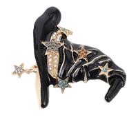 NUOBESTY Witch Alloy Metal Hat Halloween Brooch Pin Rhinestone Black with Rhinestone Adornment Stylish Halloween Costume Jewelry for Women and Men for Scarves
