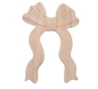 NUOBESTY Wood Carved Applique - Unpainted Bowknot Crafts Wood Onlay - DIY Wooden Cutout Carving Decal Vintage Furniture Decor for Home and Office Use