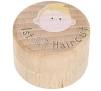 NUOBESTY Wood Keepsake First Haircut Box for Boys with Adorable Design, Memory Storage Container for Nursery and Home Decor Gift
