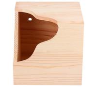 NUOBESTY Wood Pet Feeder Cabin for Small Pets like Hamsters and Guinea Pigs Cozy and Comfortable Feeding House with Good Breathable Design Creative Log-cabin Style Feeding Station