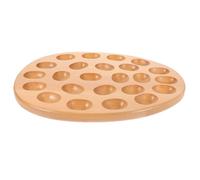 NUOBESTY Wooden Deviled Egg Tray with Large Capacity and Compact Design, Brown Storage Platter for Kitchen Countertop or Dining Entertaining, Sturdy Decorative Egg Storage Base