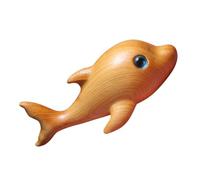 NUOBESTY Wooden Dolphin Sculpture Mini Figurine Tabletop Decor Portable Carved Animal Ornament for Office Home Tea Gift for Dolphin Lovers