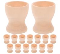 NUOBESTY Wooden Egg Cup, 15pcs Wooden Egg Holder Unfinished Stands Holder for Easter, DIY Supplies