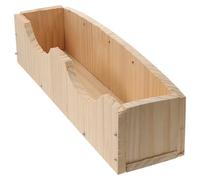 NUOBESTY Wooden Feeder for Rabbits and Hamsters with Fixator, Khaki Wood Material Feeding Tray, Easy to Eat Design, Suitable for Hanging and Securing in Small Animal Cages