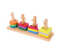 NUOBESTY Wooden Geometry Shape Matching Set Educational Cognitive Blocks Puzzle Building Cubes for Enhances Hand-eye Coordination and Creativity Safe Sturdy Construction