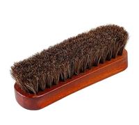 NUOBESTY Wooden Horse Hair Brush for Leather Cleaning Small Curved Design for Polishing Shoes Boots Gentle Bristles for Dirt Removal and Shine for Leather Care