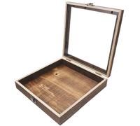 NUOBESTY Wooden Insect Specimen Box with Glass Lid 25X25X4.5Cm Shadow Display Case for Butterfly Collection and Dried Flower Storage Suitable for Science Education and Collectables