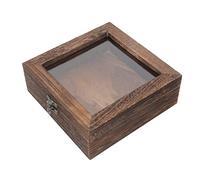 NUOBESTY Wooden Jewelry Organizer Specimen Display Case Vintage Sample Display Box Lidded Specimen Box Flip-Type Small Jewelry Sample Container Jewelry Packaging, 15x15 CM