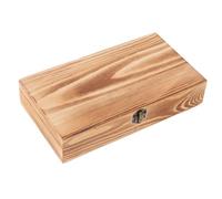 NUOBESTY Wooden Keepsake Box with Hinged Lid Rustic Rectangular Storage Organizer for Bible Recipe Cards Jewelry Unfinished Craft Box Clasp for Home Office