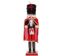 NUOBESTY Wooden Nutcracker Soldier Figurine with Blue Cape Christmas Decoration for Desktop Festival Table Xmas Party Ornament