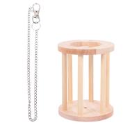 NUOBESTY Wooden Rabbit Feeder Rack with Chain Removable Hay Manger for Guinea Pigs Chinchillas Small Animals Dual-purpose Grass Holder Reducing Waste and Keeping Food Fresh