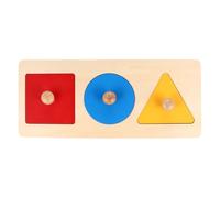 NUOBESTY Wooden Shape Puzzles, Geometry Shape Sorting Games Wooden Jigsaw Puzzle Montessori Math Toy for Kids Toddler Children Early Educational Toys