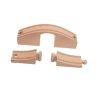 NUOBESTY Wooden Train Track Expansion: Wood Track Pieces Bridges and Tunnels Accessories Compatible with Railroad Set Trains Railway Toy