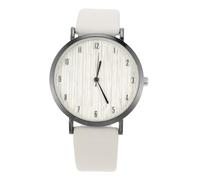 NUOBESTY Wrist Watch Beige Leather Strap Women Stylish with Quartz Movement and Wood Grain Dial Precise and Accurate Time Keeping, Simple Elegant Design for Casual Event and Party