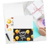 NUOBESTY Year Greeting Cards with Envelopes Festive Handwriting Holiday Message Blessing Cards for Party Invitations Family Friends and Seasonal Wishes