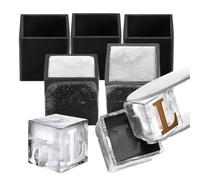NUOBISHI 6 Pcs 2" Letter Silicone Personalized Ice Cube Mold, Create Unique Whiskey Ice Cubes in Style with our Customizable Monogram Ice Mold (Letter L)