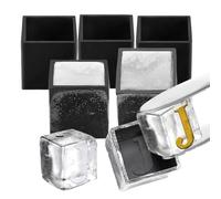 NUOBISHI 6 Pcs 2" Letter Silicone Personalized Ice Cube Mold, Create Unique Whiskey Ice Cubes in Style with our Customizable Monogram Ice Mold (Letter J)