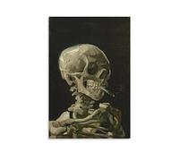 nuochen Smoking Skull Van Gogh Famous Paintings Skull Skeleton Creative UHD Canvas Wall Art Poster Decorative Modern Home Print Picture Artworks Posters 24x36inch(60x90cm)