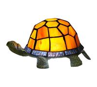 NUODITOS Orange Turtle Lamp Tiffany Bedside Table Lamp Retro Decor Art Nightstand Light Unique Small Night Light Esthetic Cute Kids Girls Vintage Desk Lamp
